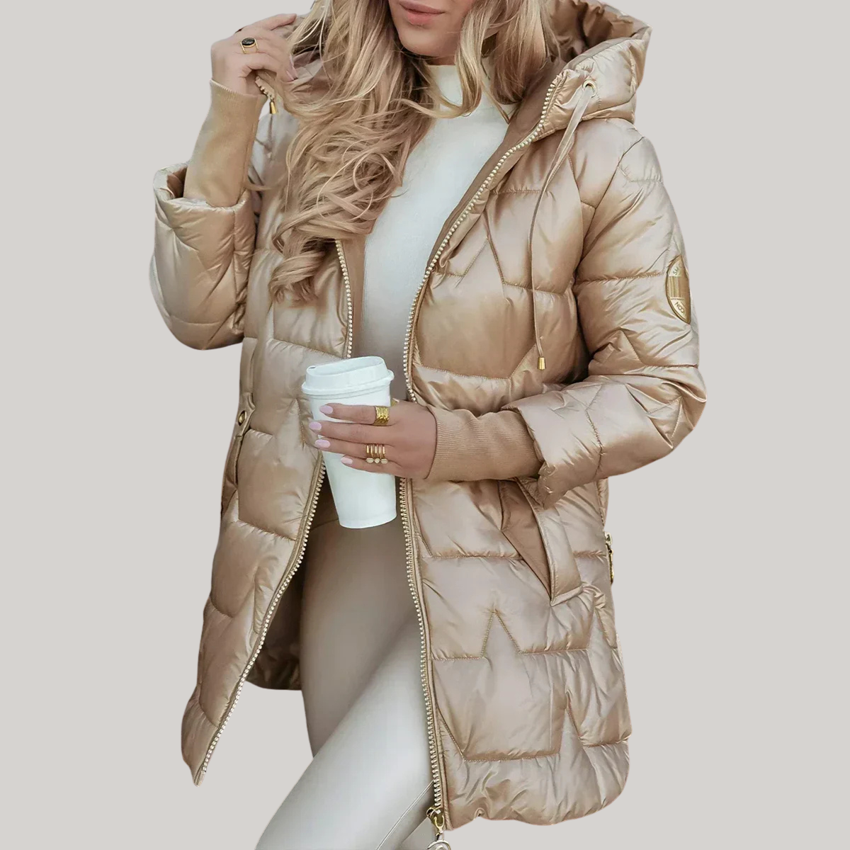 Alicja™ | Elegancki Płaszcz Zimowy z Kapturem