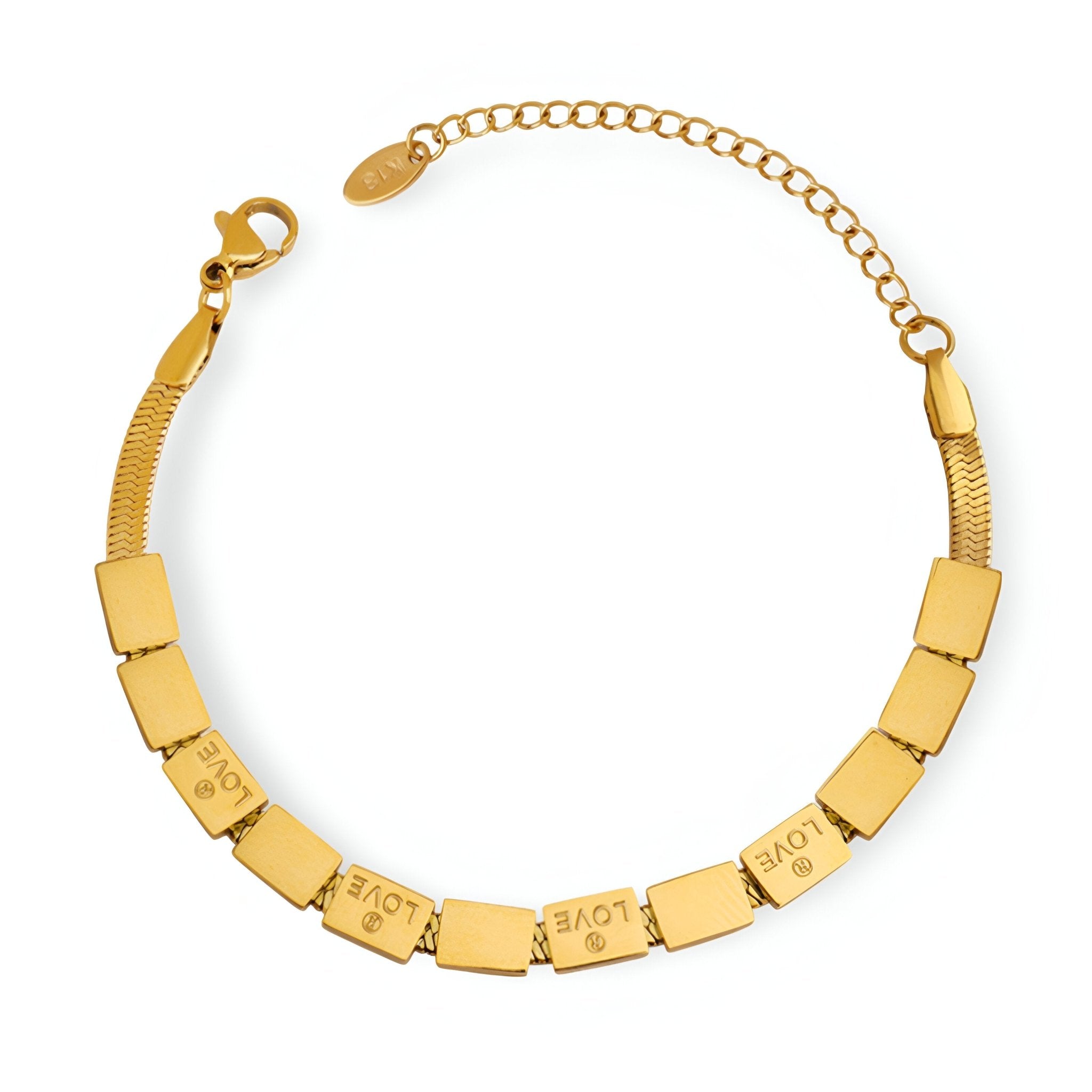LOIS | Bransoletka z tytanu pokryta 18-karatowym złotem, model Love, Loïs